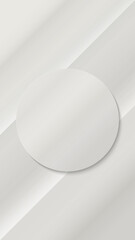 A white paper cut circle with a drop shadow is on a gray gradient background. Mockup for banner, social media. Vector illustration.
