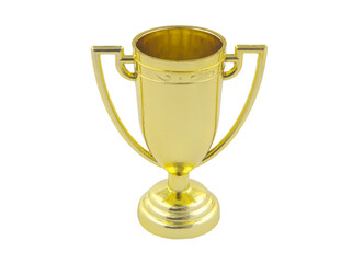 Golden trophy cup isolated on white background