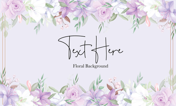 Romantic Purple Floral Background Template