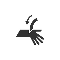 Cutting off fingers or hand icon isolated on white background. Caution symbol modern, simple, vector, icon for website design, mobile app, ui. Vector Illustration