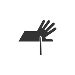 Cutting off fingers or hand icon isolated on white background. Caution symbol modern, simple, vector, icon for website design, mobile app, ui. Vector Illustration
