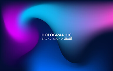 Abstract Blurred Neon Holographic Background