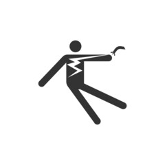 Electrocution voltage icon isolated on white background. Caution symbol modern, simple, vector, icon for website design, mobile app, ui. Vector Illustration
