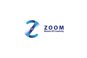 Letter Z creative 3d blue color modern technological motion business logo
