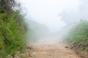 Fototapeta na wymiar Fog in the mountians