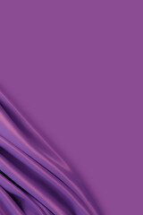 Beautiful elegant wavy purple satin silk luxury cloth fabric texture with monochrome background design. Copy space