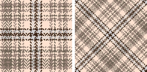 Seamless plaid pattern background set.