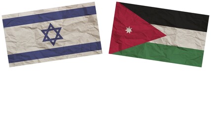 Jordan and Israel Flags Together Paper Texture Effect Illustration