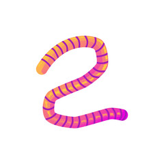 Naklejka premium Classic sweet marmalade, caramel or gummy jelly candy in snake shape