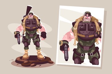 Military soldier in army camouflage uniform