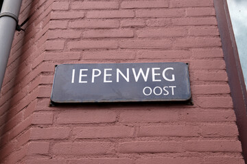 Street Sign Iepenweg At Amsterdam The Netherlands 25-7-2021