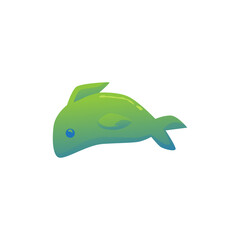 Obraz premium Green sweet jelly gummy candy in shape dolphin a vector isolated illustration.
