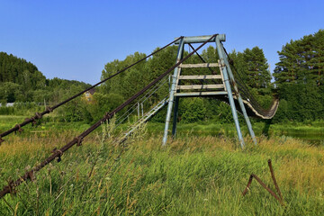 Pedestrian suspension bridge