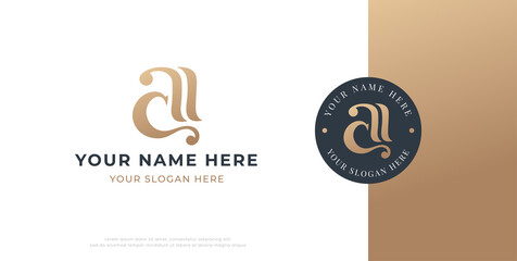 letter a c monogram serif logo design