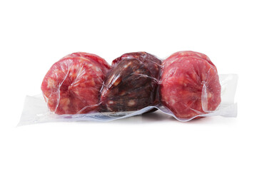 Vacuum packed sausage cuttings