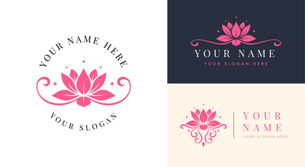 beauty spa lotus flower logo design