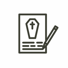 death certificate vector icon, vector color line illustration