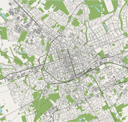 map of the city of Krefeld, Germany