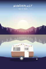 Obraz premium camper summer holiday on a road trip