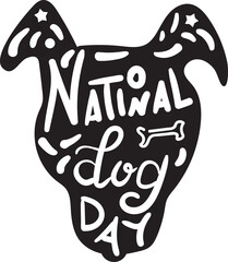 Dog head day national holiday celebration vector