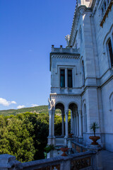 View of Miramare Castle in Trieste on a Sunny Day