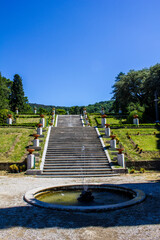 Stairs in Miramare Castle Garden on a Sunny Day