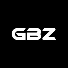 GBZ letter logo design with black background in illustrator, vector logo modern alphabet font overlap style. calligraphy designs for logo, Poster, Invitation, etc.
