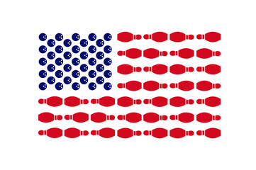 Bowling USA Flag Design - Print ready vector file