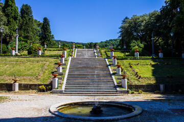 Stairs in Miramare Castle Garden on a Sunny Day