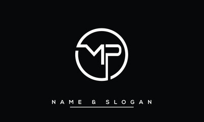MP,  PM,  M,  P   Abstract Letters Logo Monogram