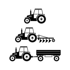 Tractor vector icon on white background