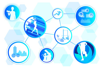 フィットネス Gym ジム トレーニング 体 運動 スポーツ AI ベクター 素材 イメージ