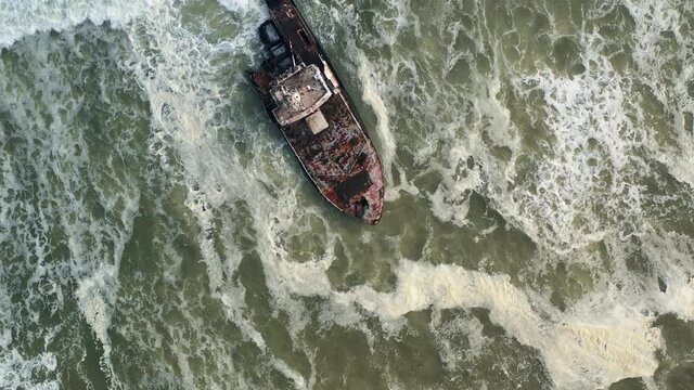 The shipwreck in the Atlantic ocean
