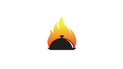 creative dish plate fire logo vector