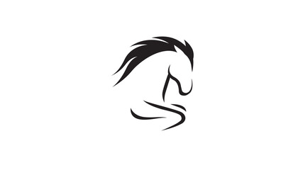 creative black horse logo vector