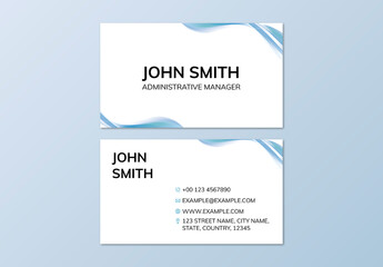 Editable Business Card in White and Blue Design