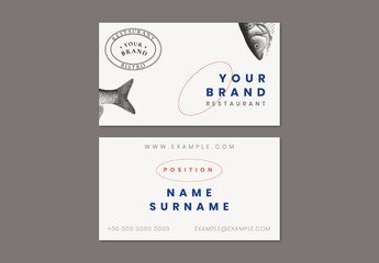 Aesthetic Name Card Layout for Restaurant