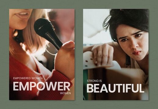 Editable Poster Layout with Women Empowerment Career