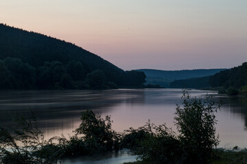 Fototapeta na wymiar vkchir sunset on the river