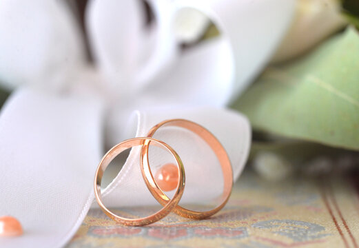 Detail of wedding rings