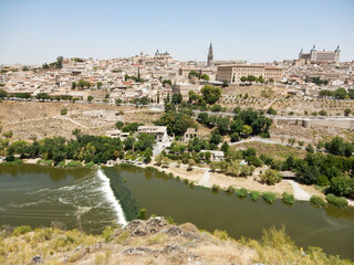 Fototapeta na wymiar Toledo Spain Cityscape with the Tagus River