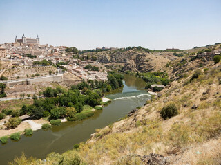 Fototapeta na wymiar Toledo Spain Cityscape with the Tagus River