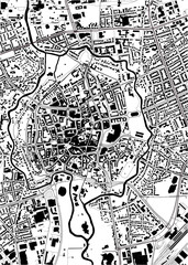 Obraz premium map of the city of Braunschweig, Germany