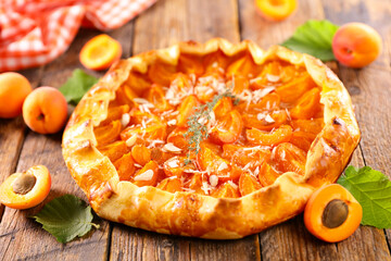 homemade apricot tart with almond