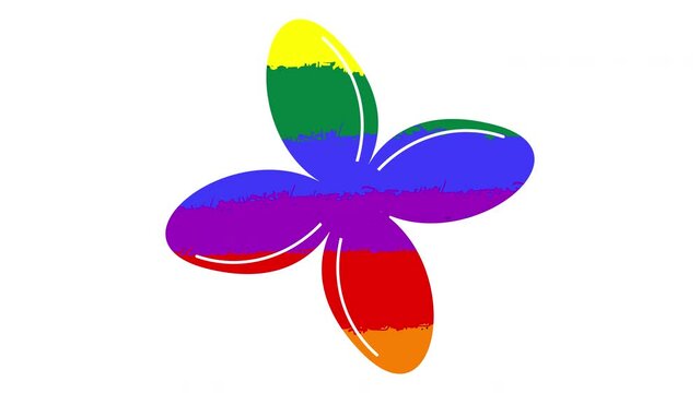 4k animation with a rotating propeller in rainbow colors. A motion element with moving blades. Stock video with looping.
