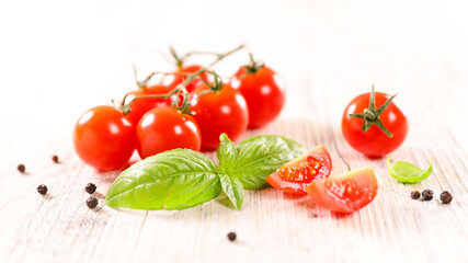 cherry tomato and fresh basil