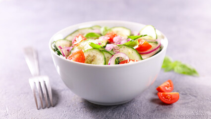cucumber salad with tomato and basil