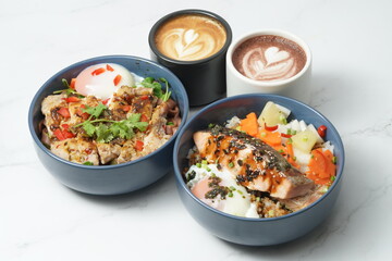 meal for two rice bowl