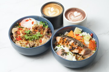 meal for two rice bowl