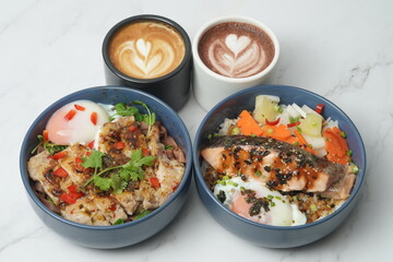 meal for two rice bowl